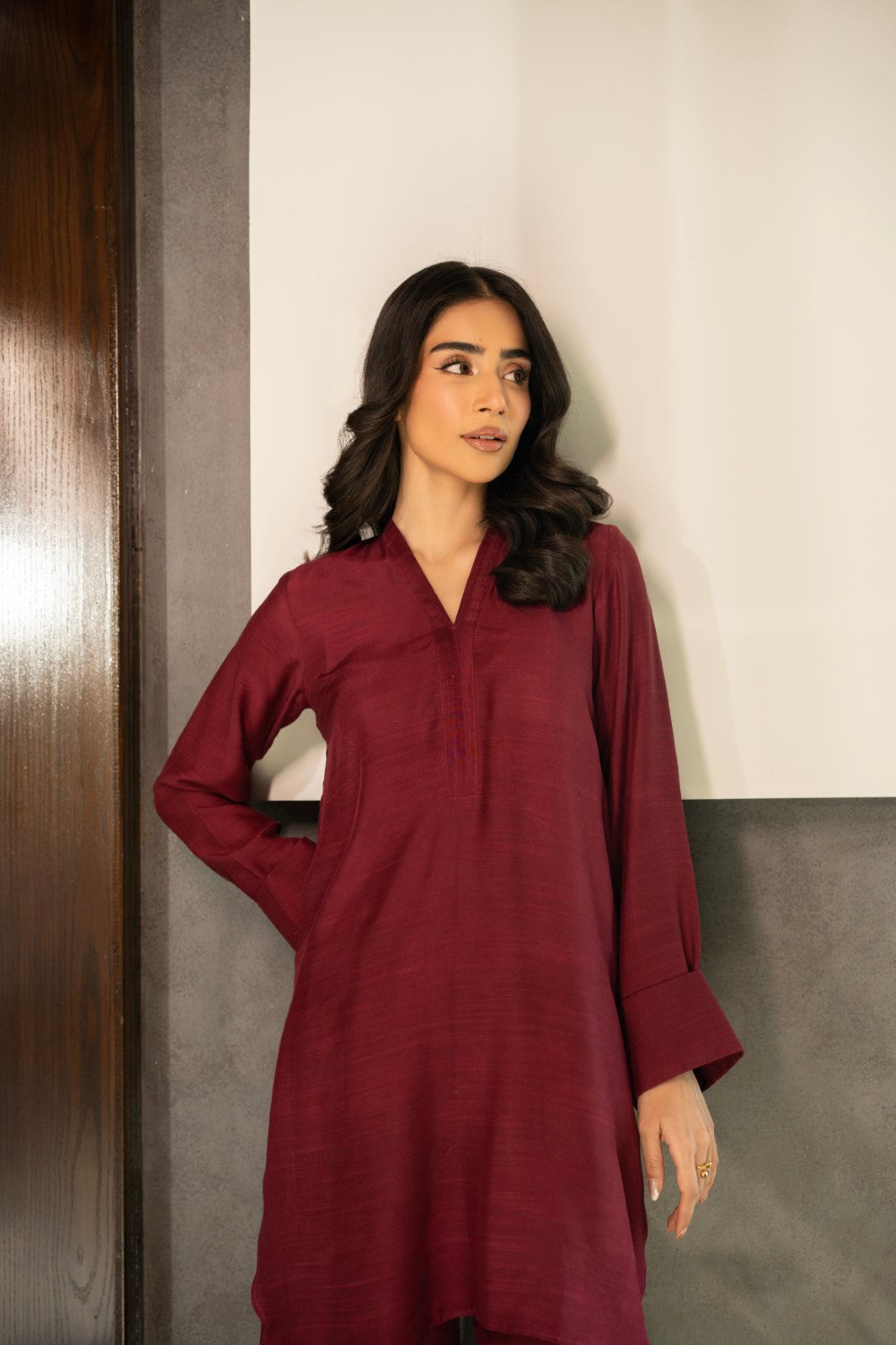 Burgundy Rouge | Khaddar Silk