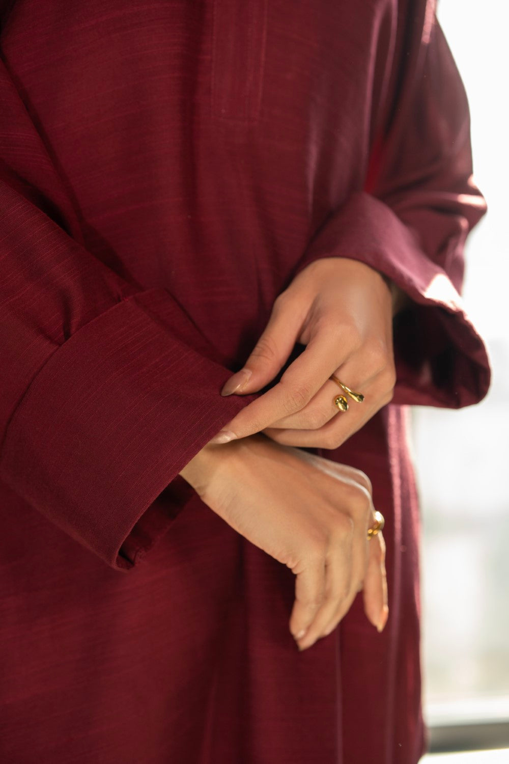 Burgundy Rouge | Khaddar Silk